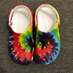 Tie dye Crocs